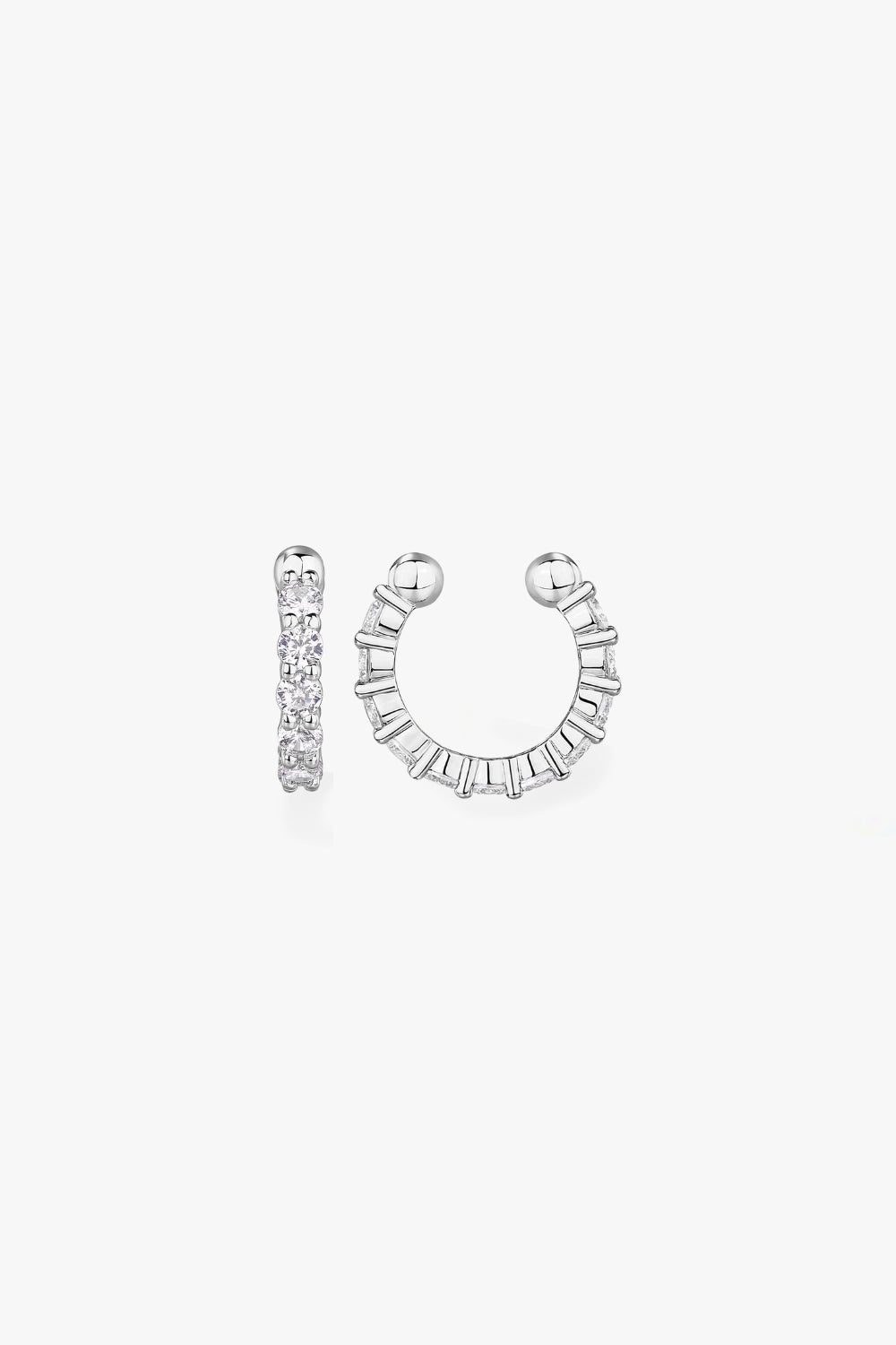 Tess white gold pavé ear cuff with slim design