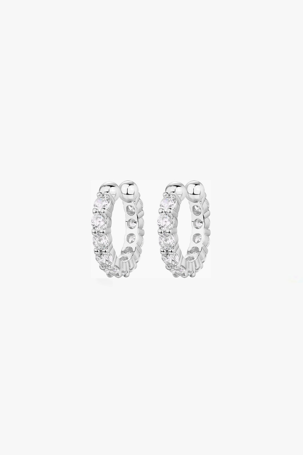 Tess white gold pavé ear cuff with slim design.